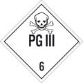 Nmc Pg Iii 6 Dot Placard Sign, Pk100, Material: Pressure Sensitive Removable Vinyl .0045 DL127PR100